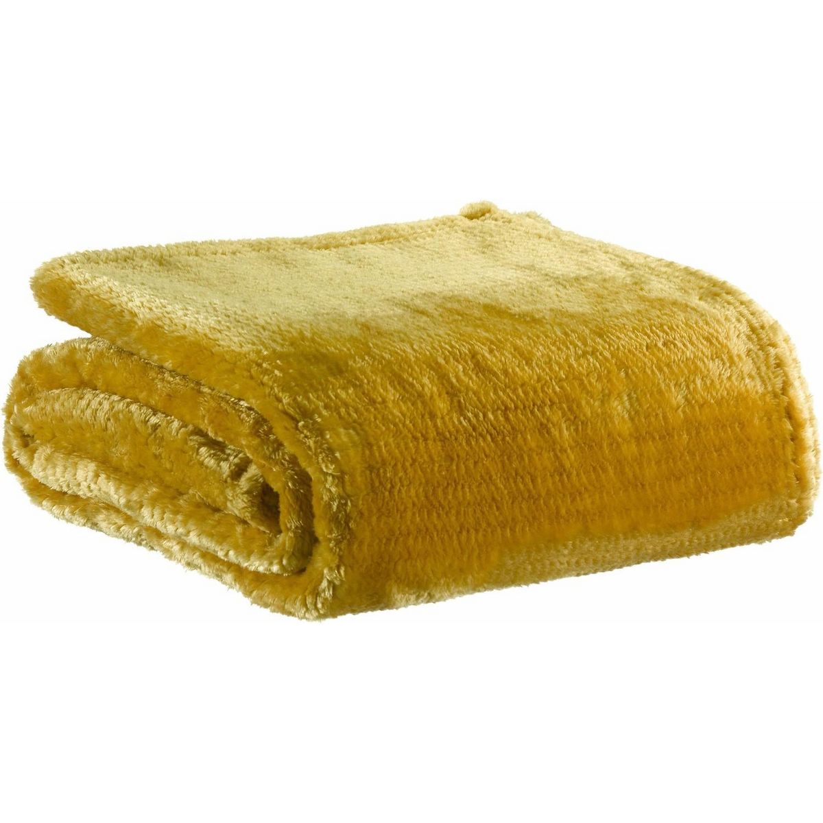 Les Ateliers du Linge Plaid Microflannelle Jacquard Saya 130x160cm Safran