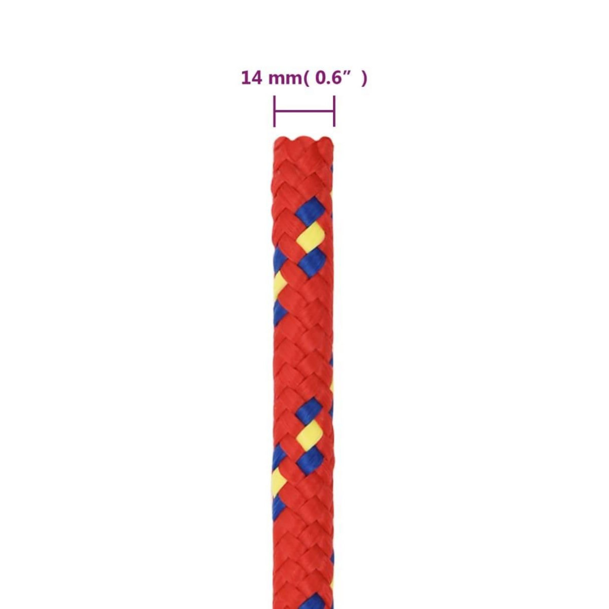 VIDAXL Corde de bateau Rouge 14 mm 25 m Polypropylene