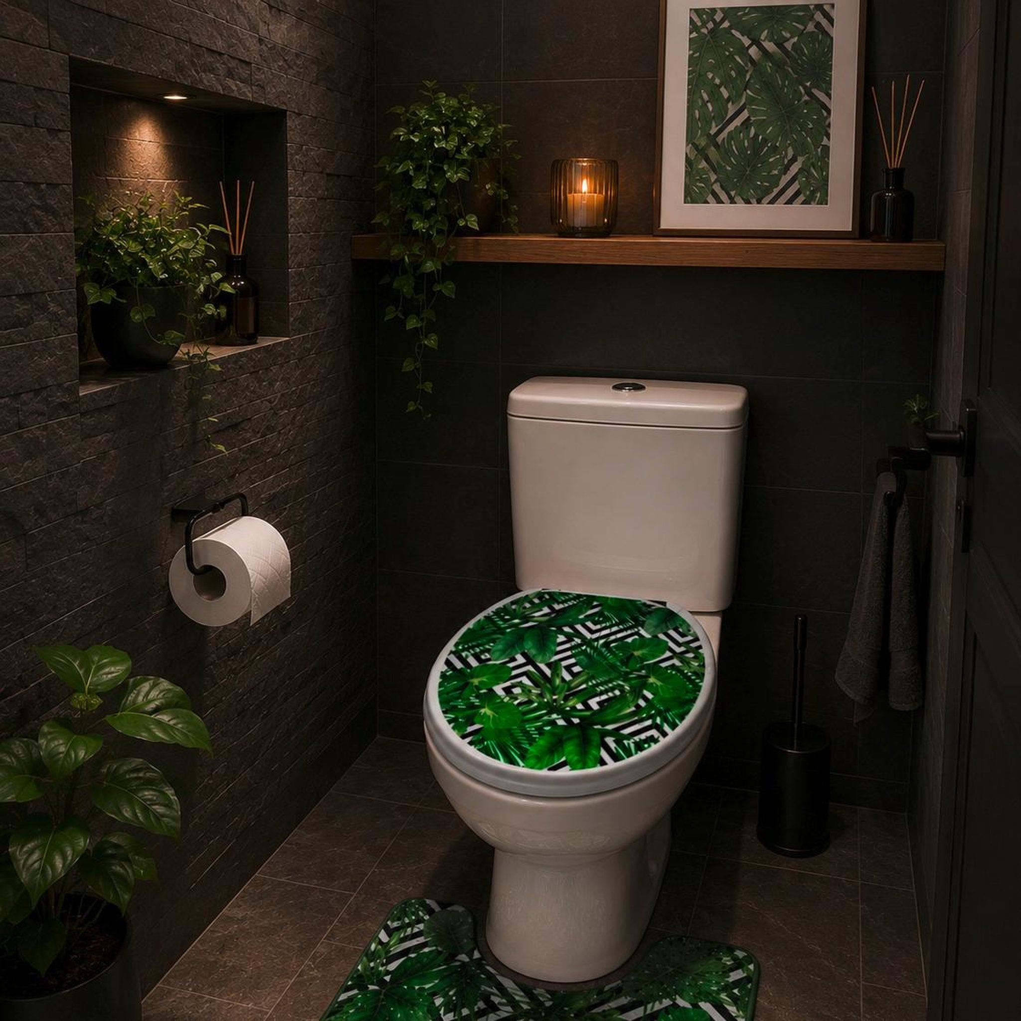 Voir la diapositive 6 : Eden Abattant wc 47 x 37 cm mdf exotique