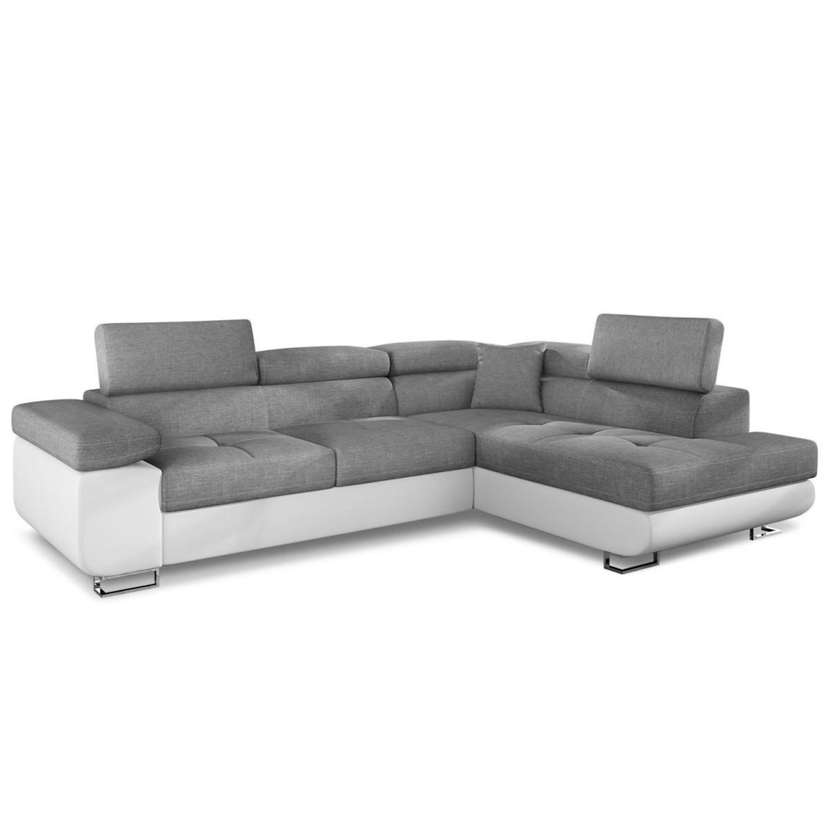Paris Prix Canapé d'Angle Droit Convertible  Marius  275cm Gris