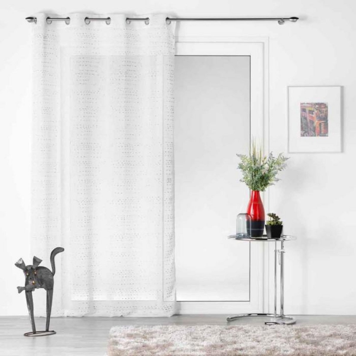 Paris Prix Rideau Voilage à Œillets  Amazia  140x240cm Blanc