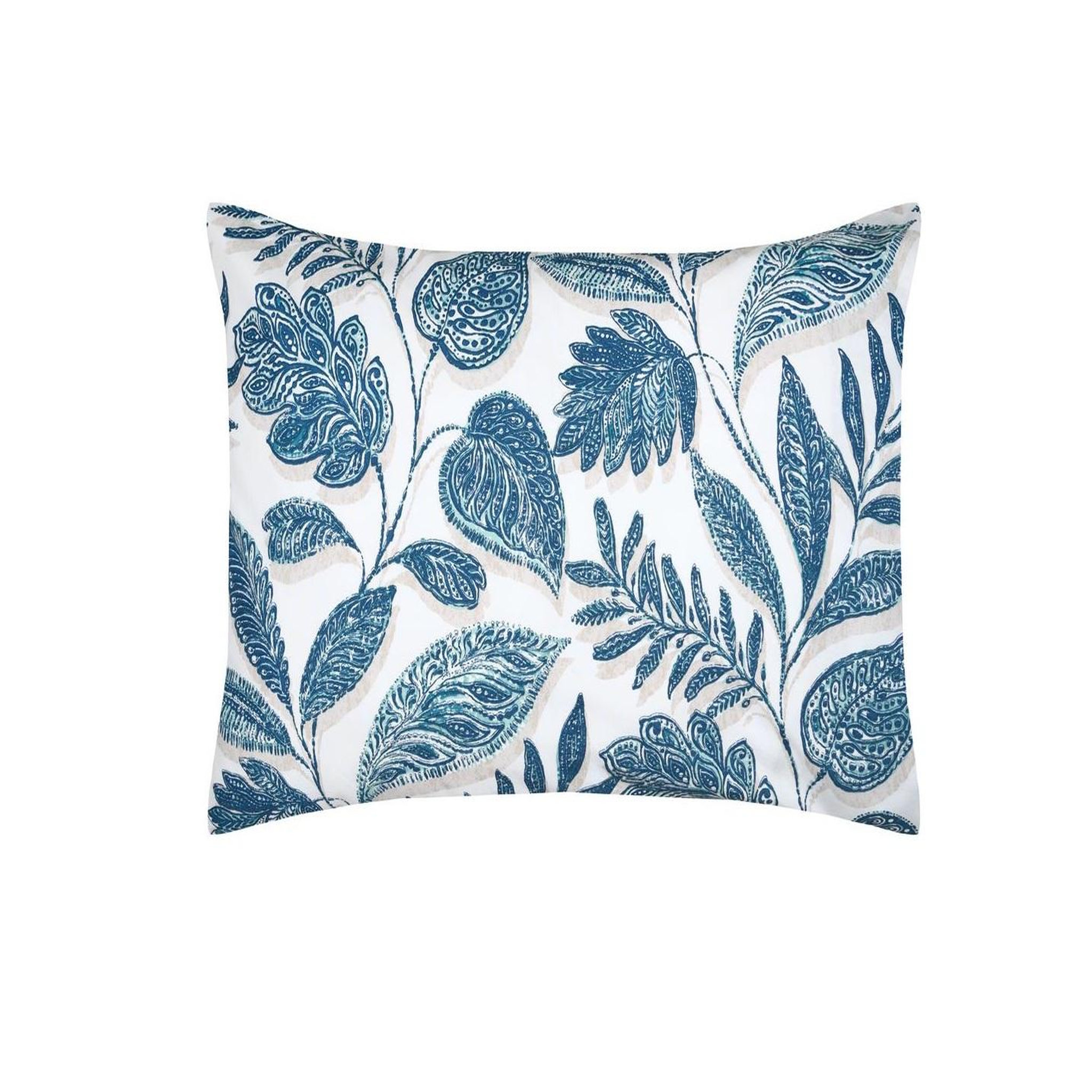 Eden Taie d'oreiller percale de coton motif feuillage 50x70cm