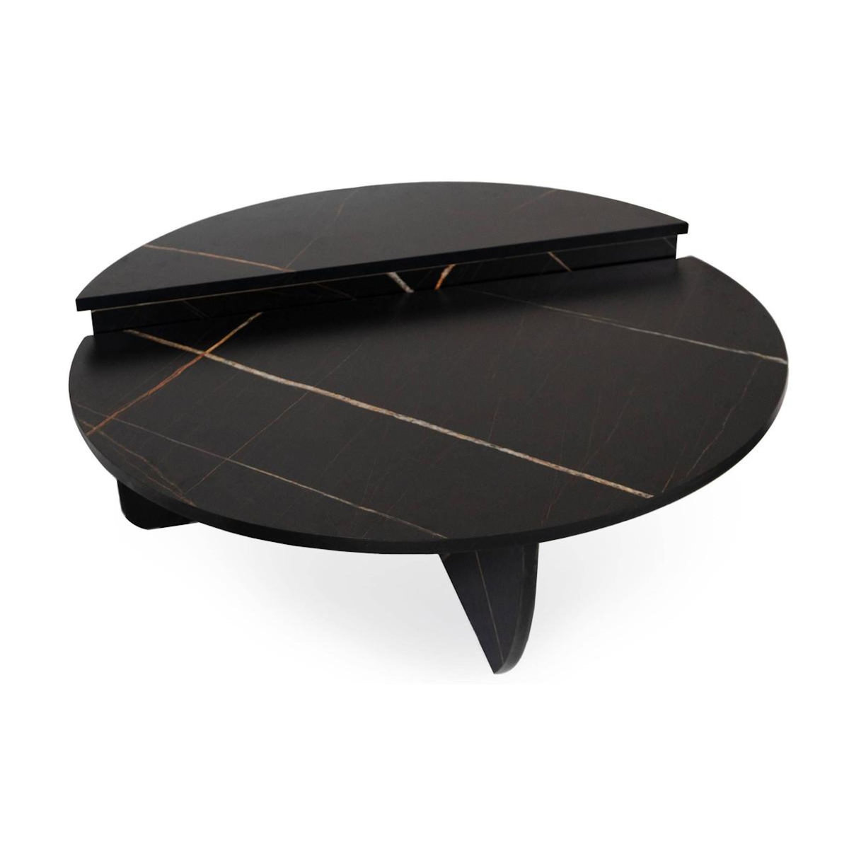 Paris Prix Lot de 2 Tables Basses Design  Armango  90cm Noir Marbré