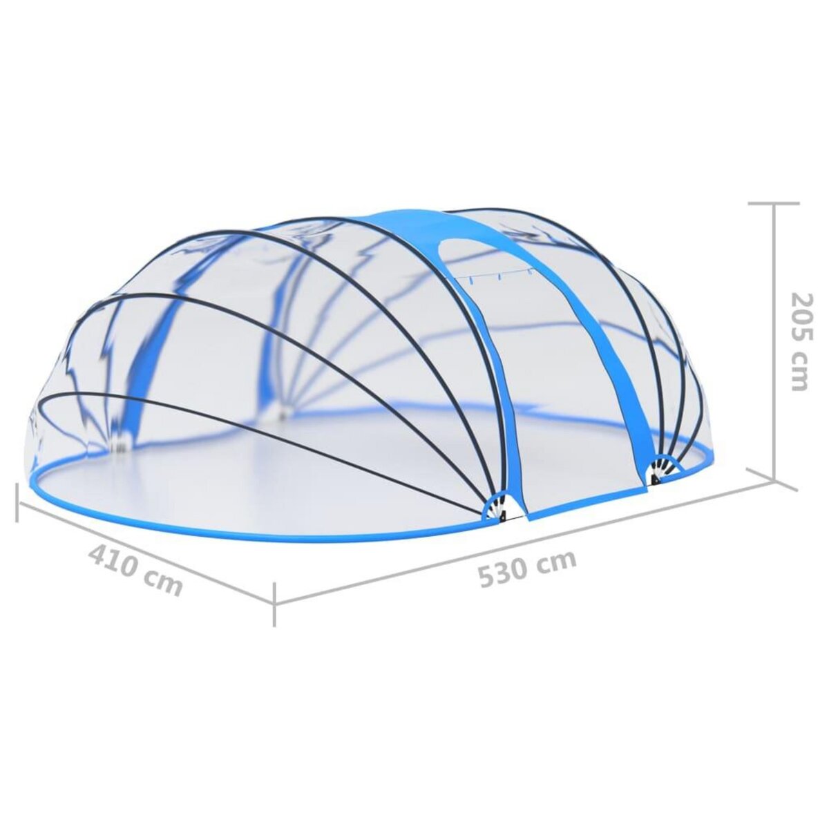 VIDAXL Dome de piscine ovale 530x410x205 cm