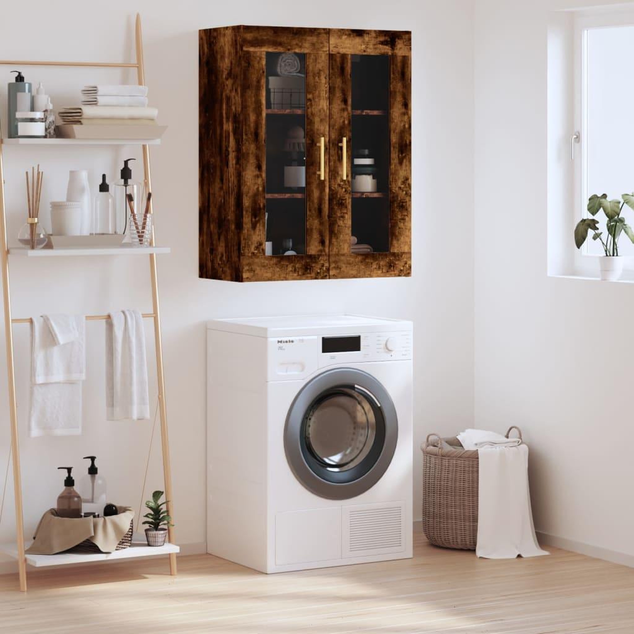 VIDAXL Armoire murale chene fume 69,5x34x90 cm