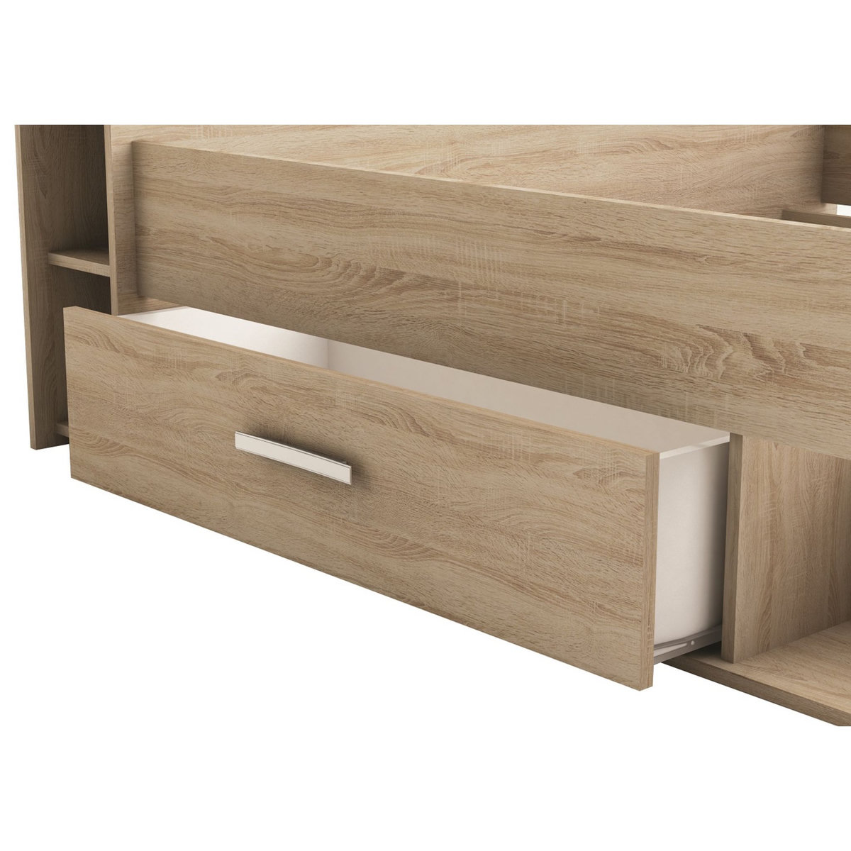 Lit 140 x190 cm avec tête de lit et rangements ILIAN