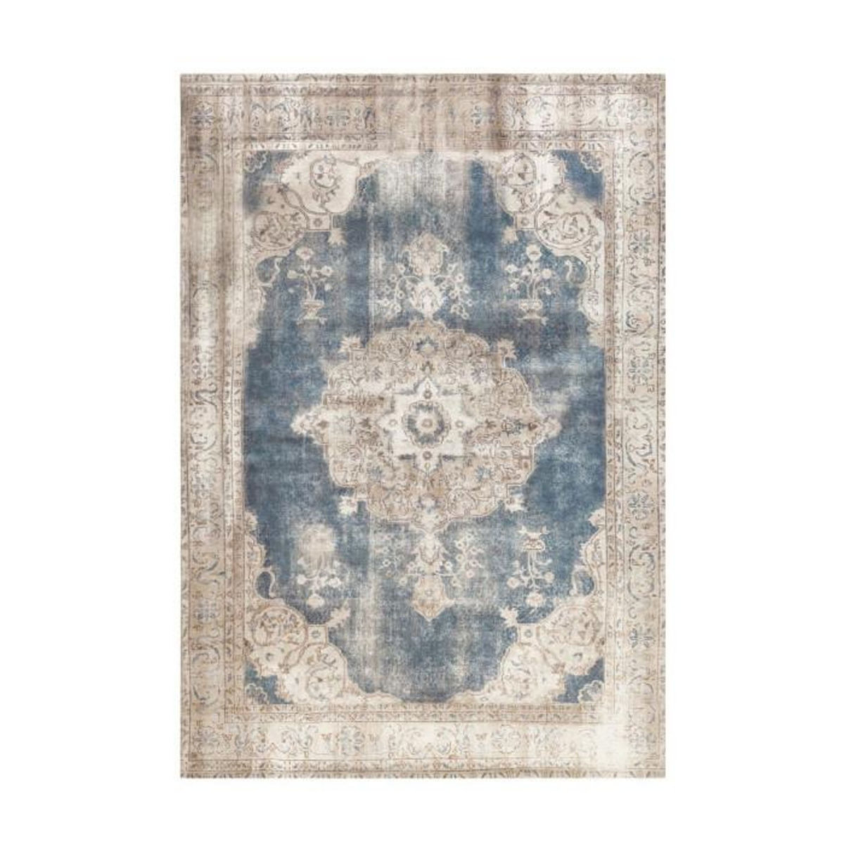 Paris Prix Tapis Imprimé Antique  Vintage  Beige & Bleu