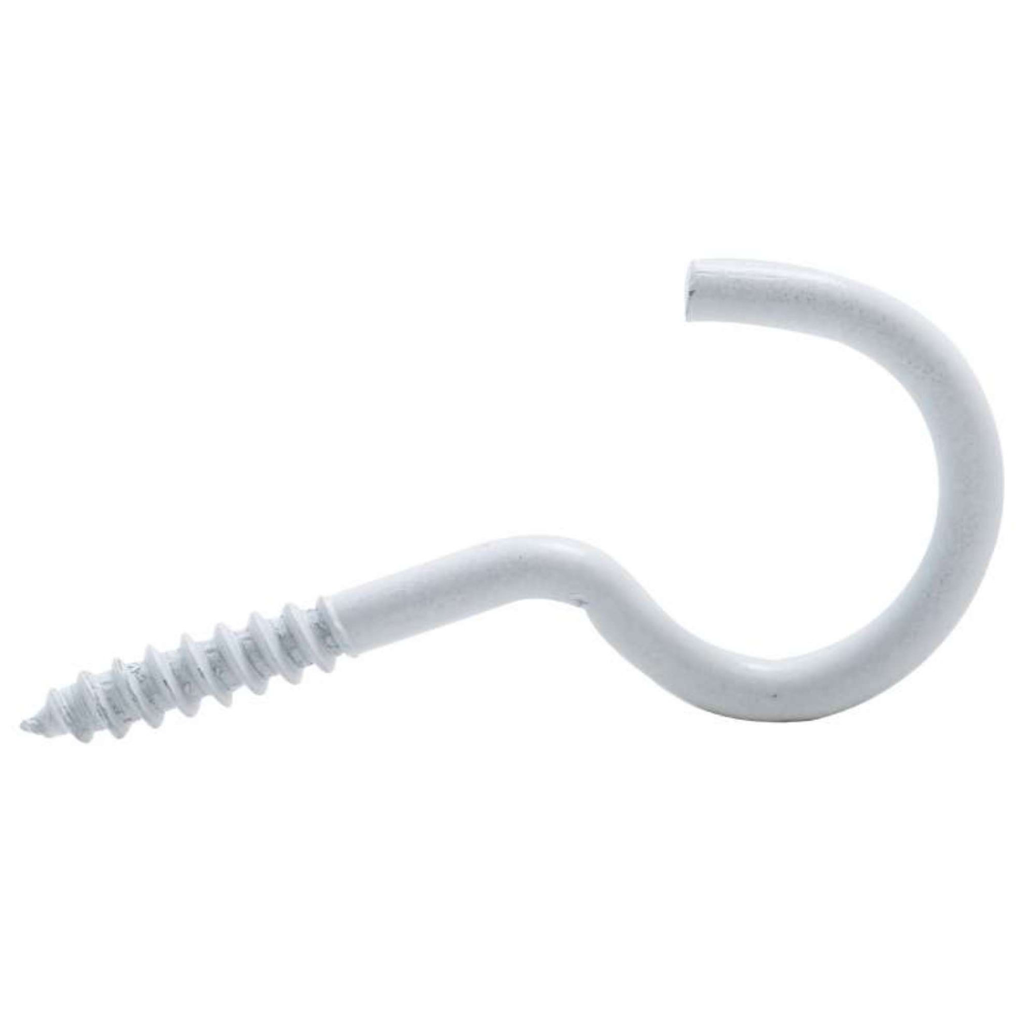 Voir la diapositive 3 :  Crochet à visser plastifié blanc filet bois Vissal 5x40mm  lot de 4 crochets