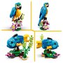 LEGO Creator  31136 - Le perroquet exotique, Jouet de Construction, Figurines Animaux de la Jungle, avec Grenouille et Poisson