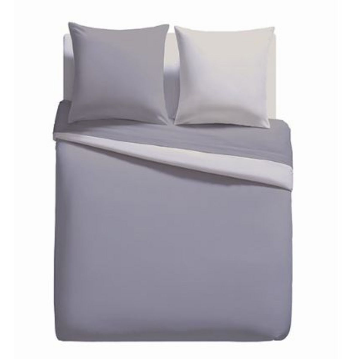 Parure housse de couette bicolore microfibre