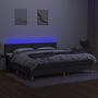 Voir la diapositive 4 : VIDAXL Sommier a lattes de lit et matelas et LED Gris fonce 200x200 cm