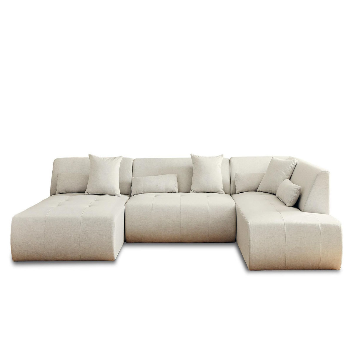 LISA DESIGN Onyx - canapé modulable panoramique d'angle droit 7 places - en tissu