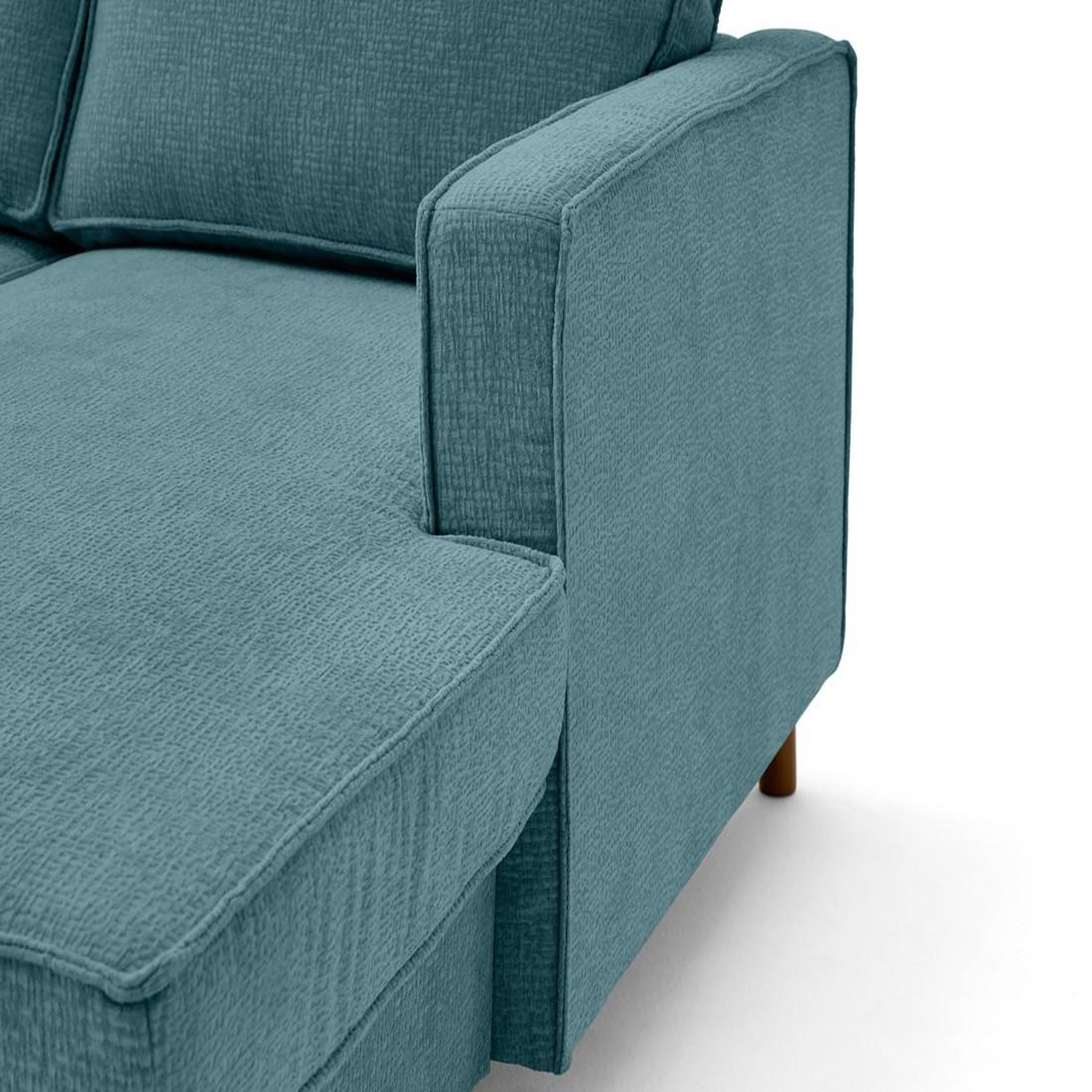 Voir la diapositive 5 : LISA DESIGN Jake - canapé panoramique d'angle gauche 7 places convertible avec coffre en tissu velours relief
