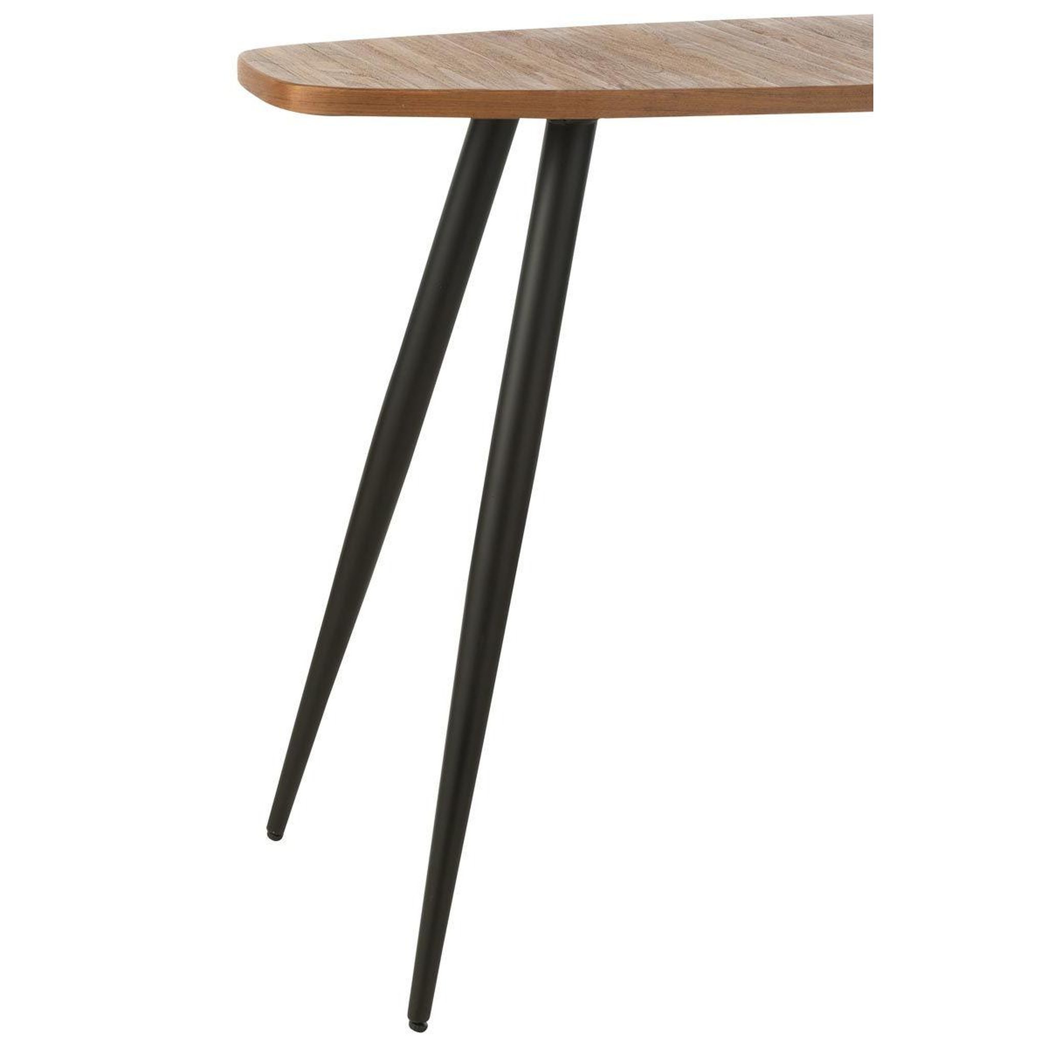 Voir la diapositive 5 : J-LINE Console ovale en bois  teck  120cm naturel