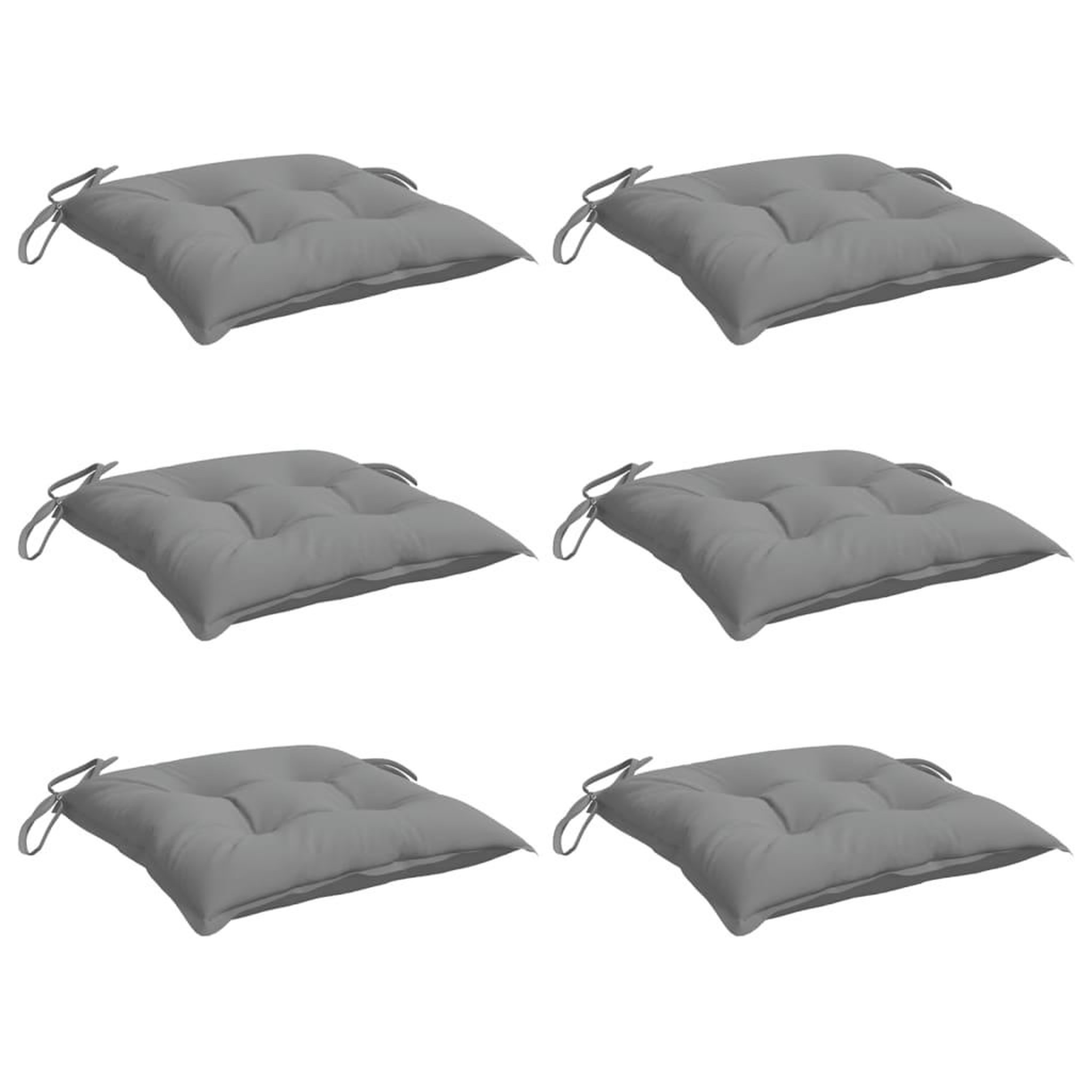 Voir la diapositive 3 : VIDAXL Coussins de chaise lot de 6 gris 50x50x7 cm tissu oxford