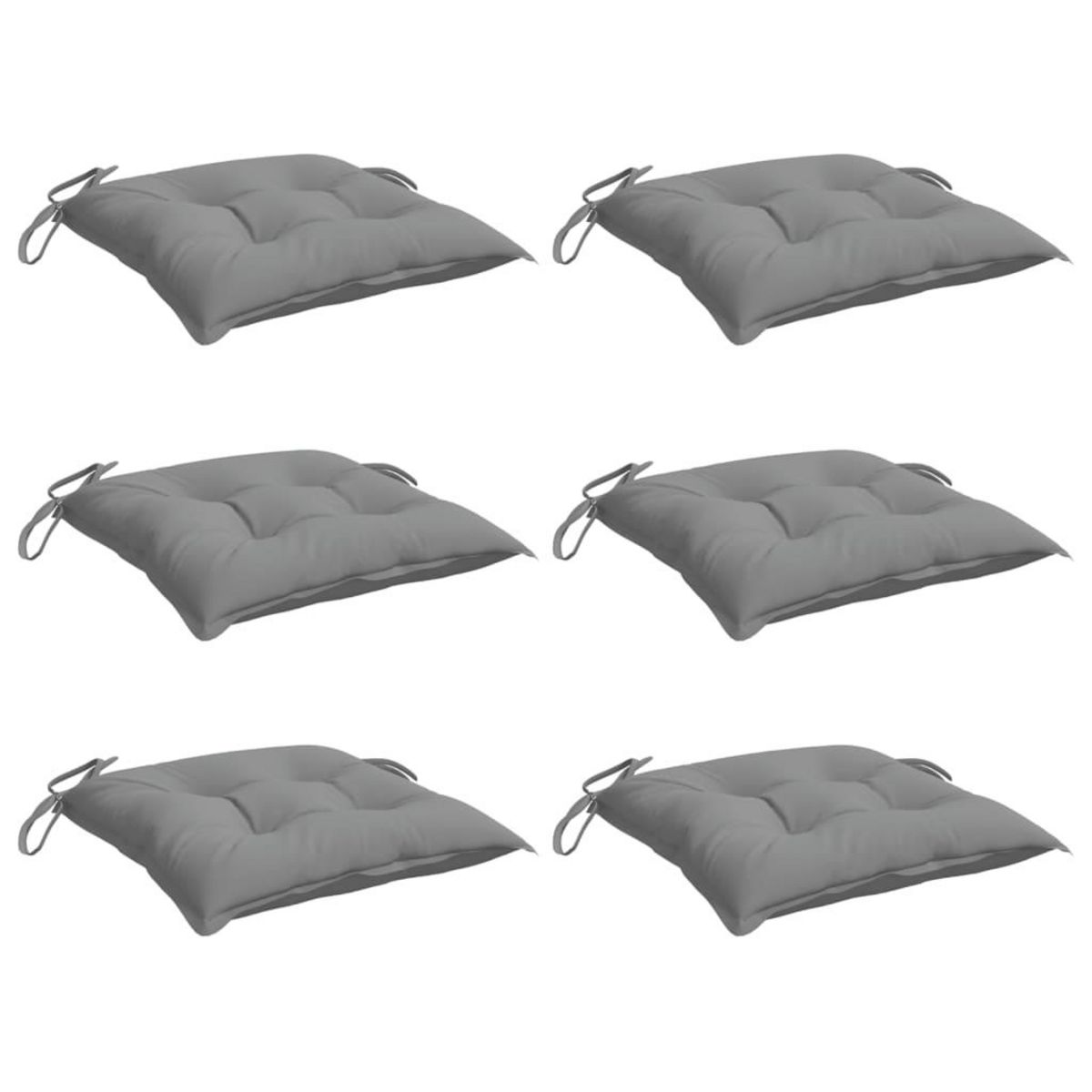 VIDAXL Coussins de chaise lot de 6 gris 50x50x7 cm tissu oxford