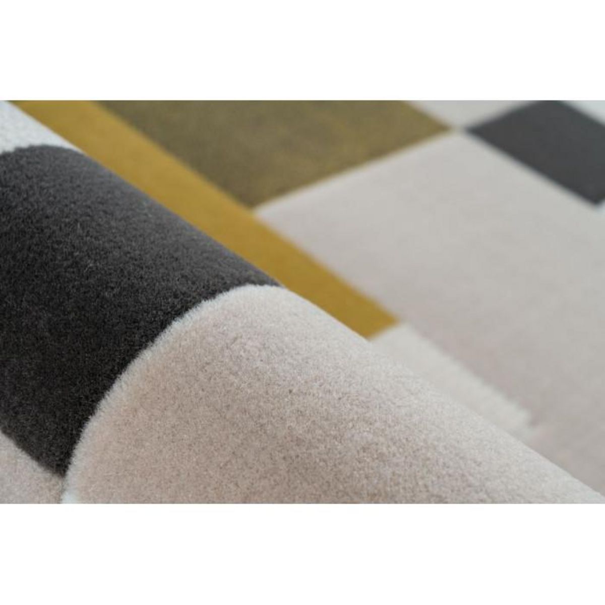 Paris Prix Tapis Géométrique à Poils Courts  Esperanto II  Crème & Vert