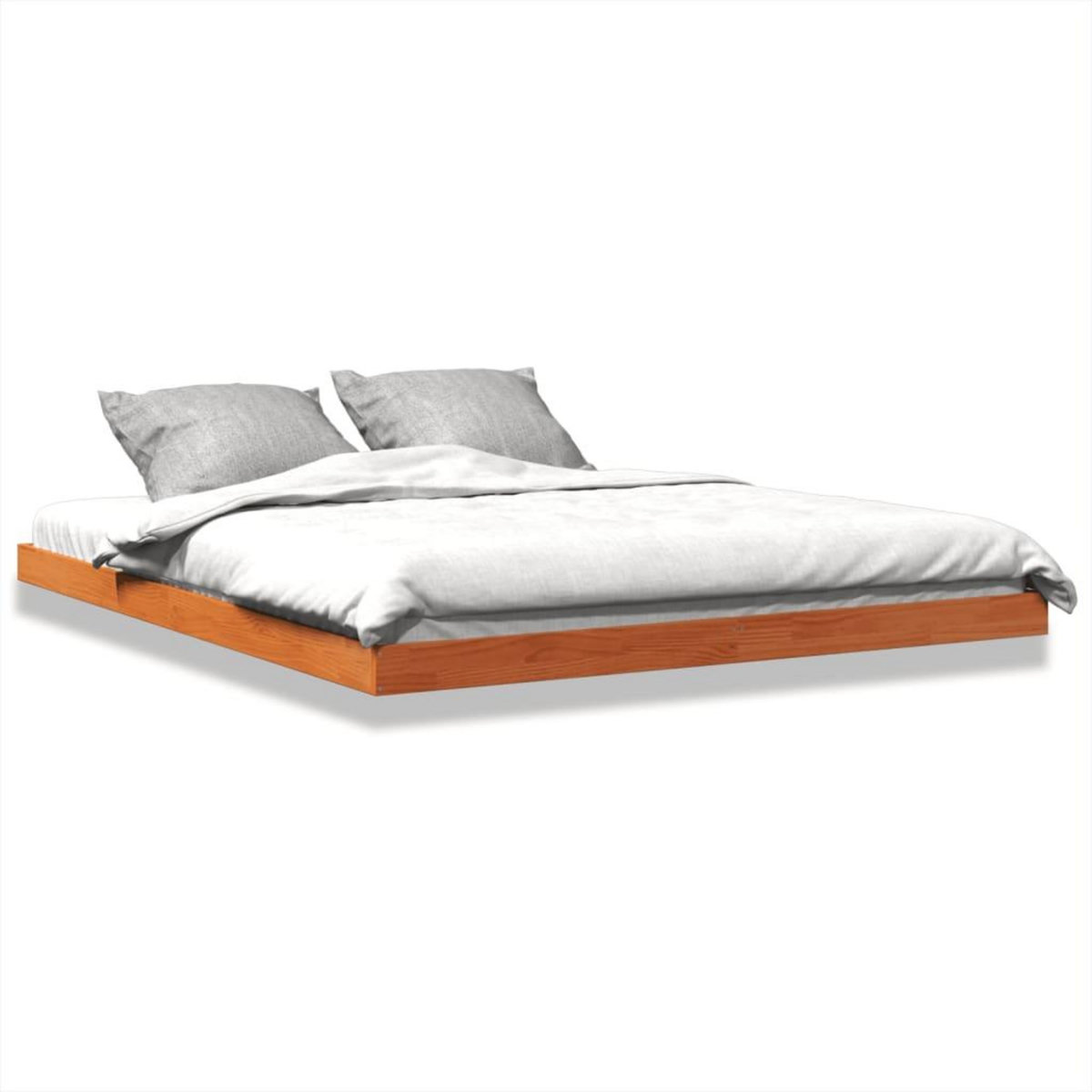 VIDAXL Cadre de lit sans matelas cire marron 150x200cm bois pin massif