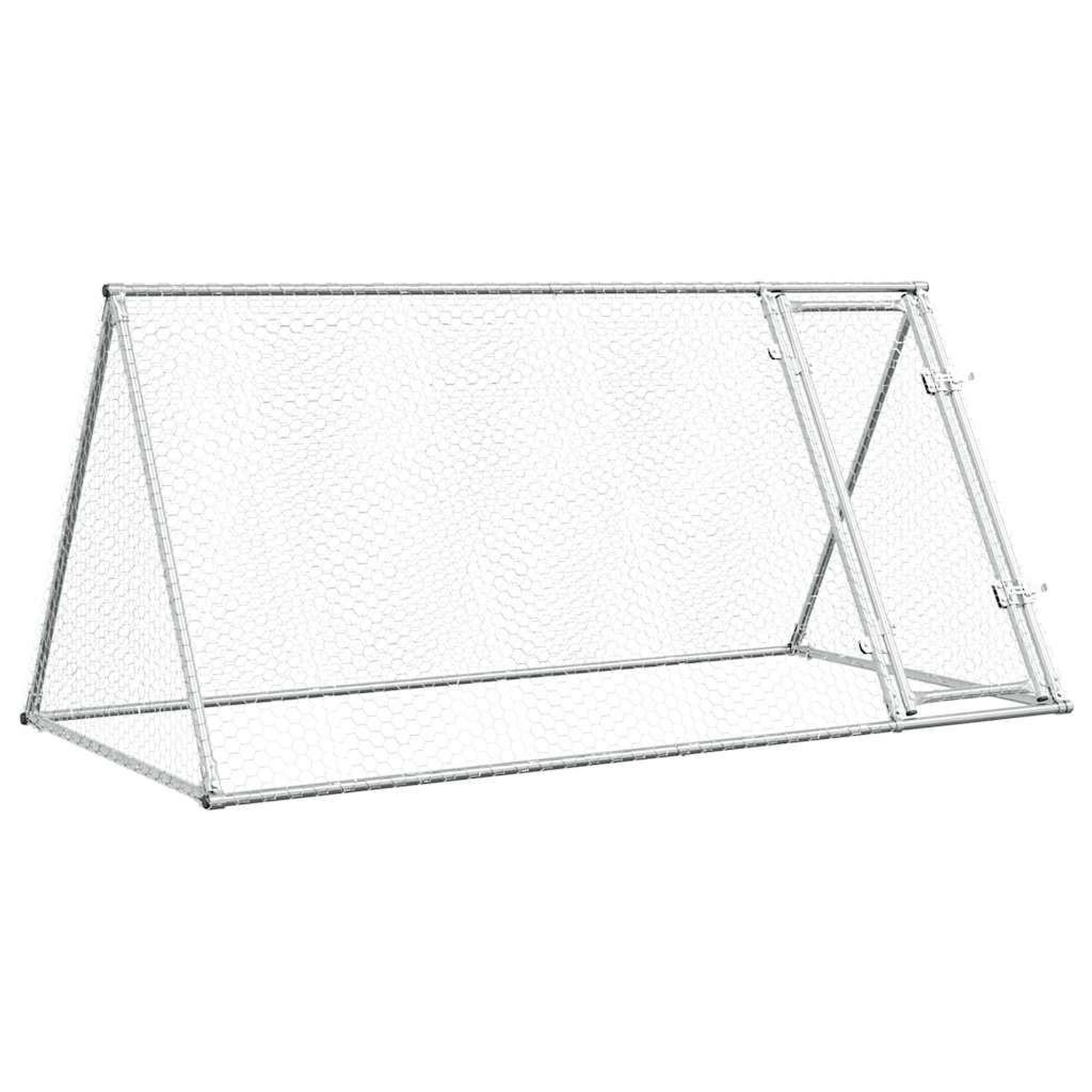 Voir la diapositive 2 : VIDAXL Cage pour poules argente 200x105x91 cm acier galvanise