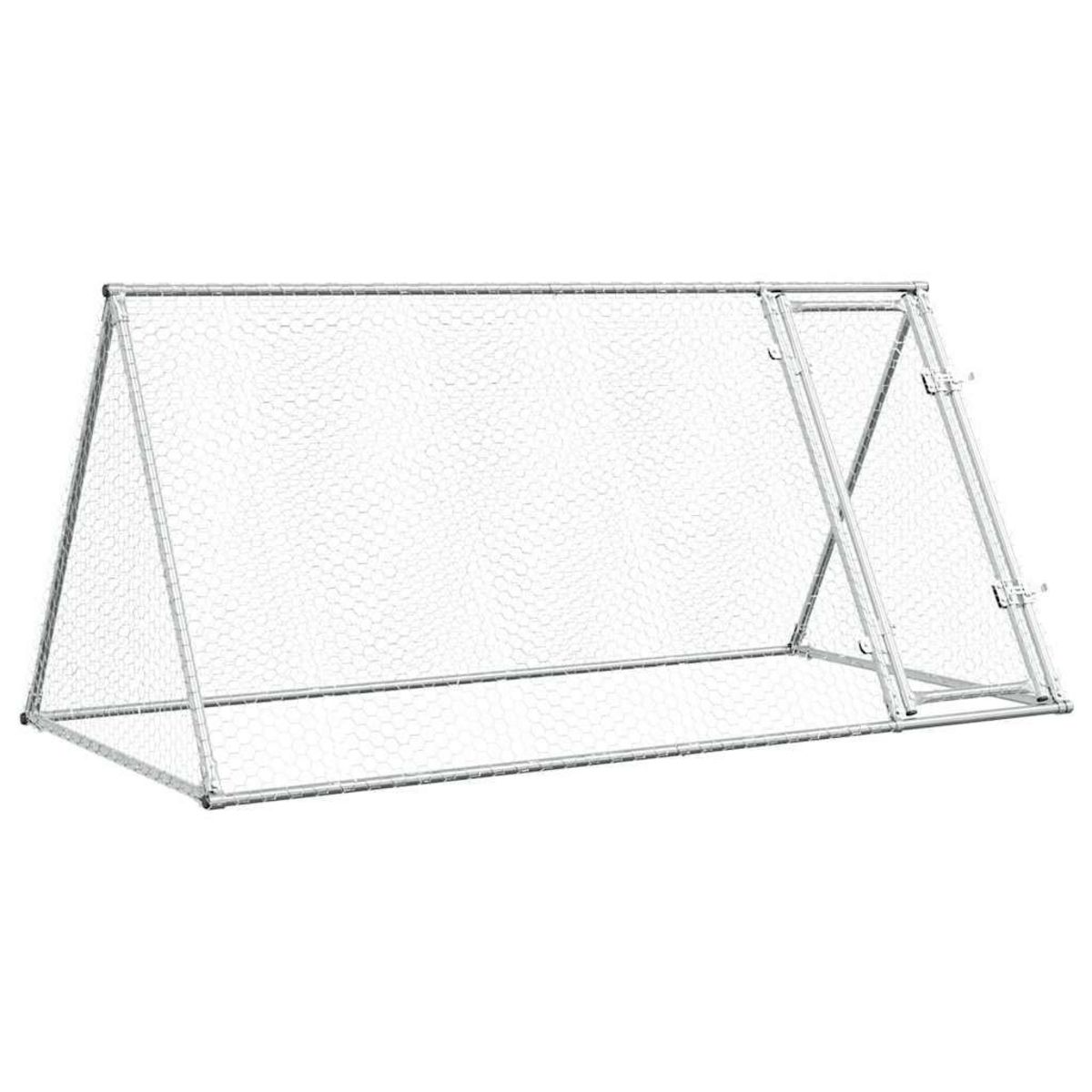 VIDAXL Cage pour poules argente 200x105x91 cm acier galvanise