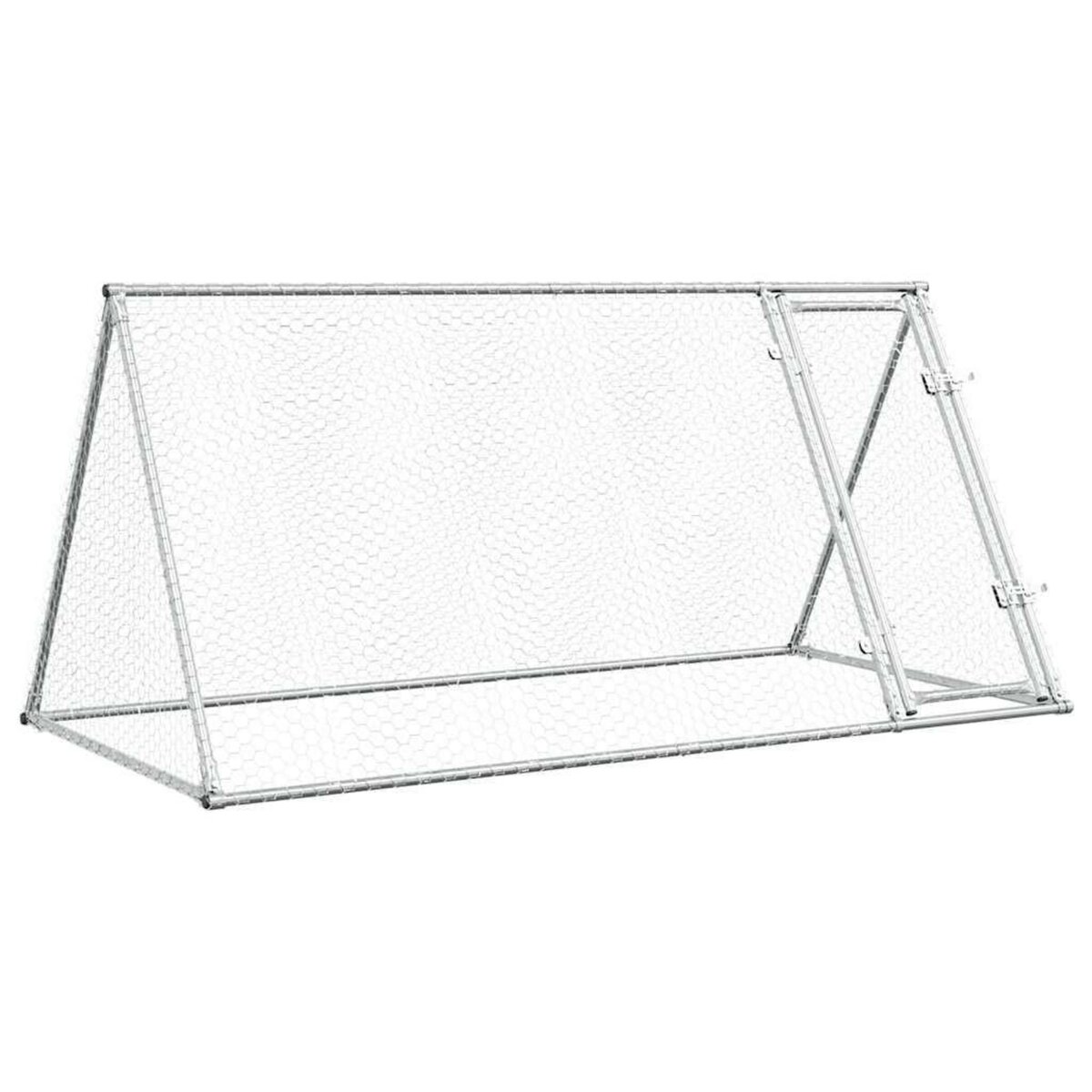 VIDAXL Cage pour poules argente 200x105x91 cm acier galvanise