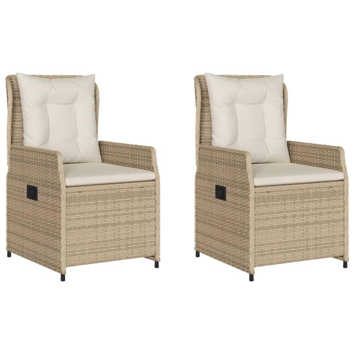 VIDAXL Chaises inclinables de jardin lot de 2 beige resine tressee