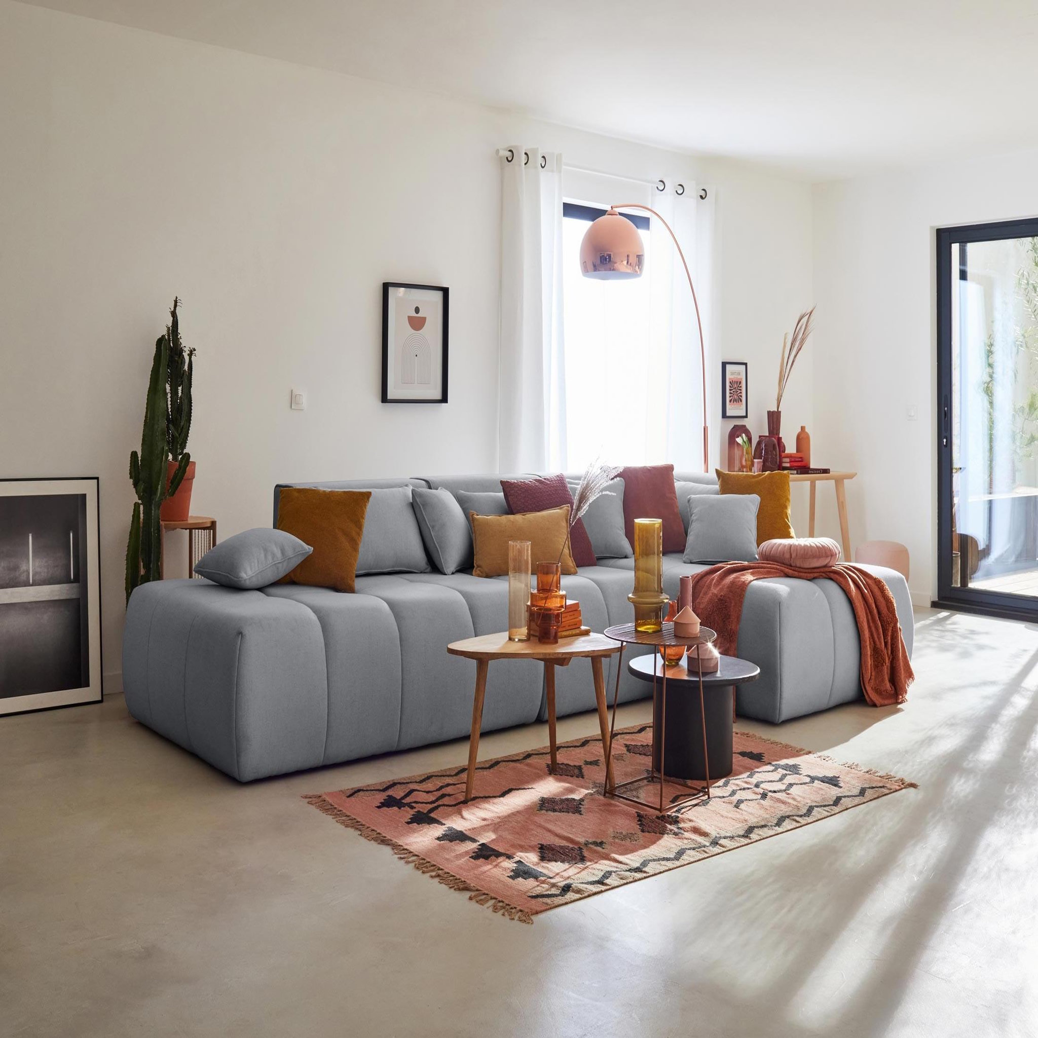 Voir la diapositive 2 : LISA DESIGN Caracas - canapé modulable d'angle droit - 5 places - en tissu