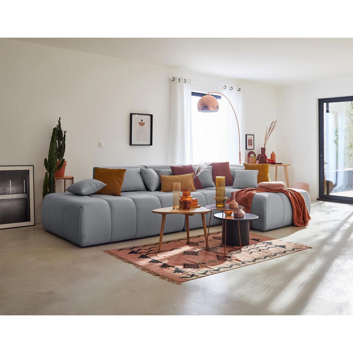 LISA DESIGN Caracas - canapé modulable d'angle droit - 5 places - en tissu