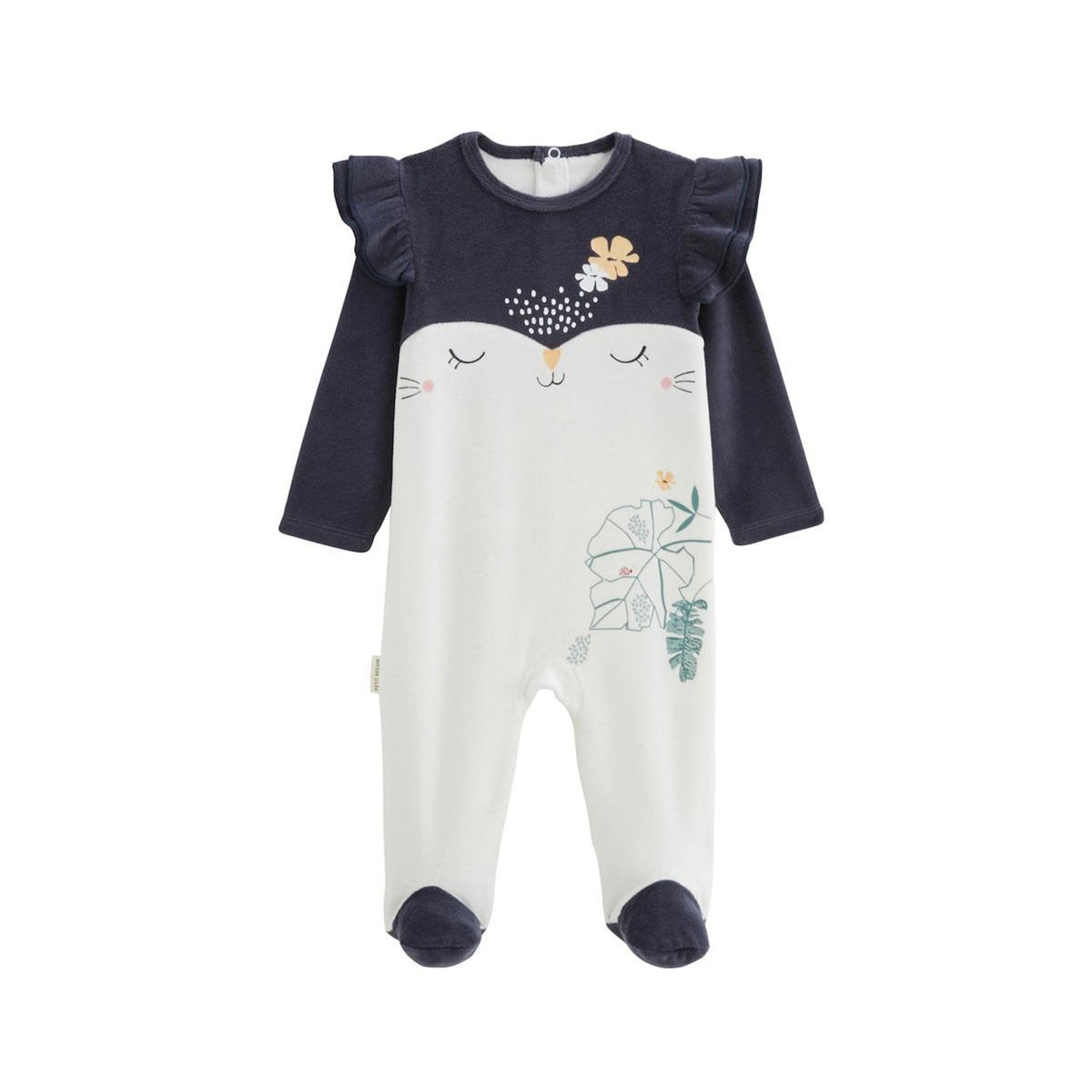 Petit Béguin Pyjama bébé en velours Holamuchacha