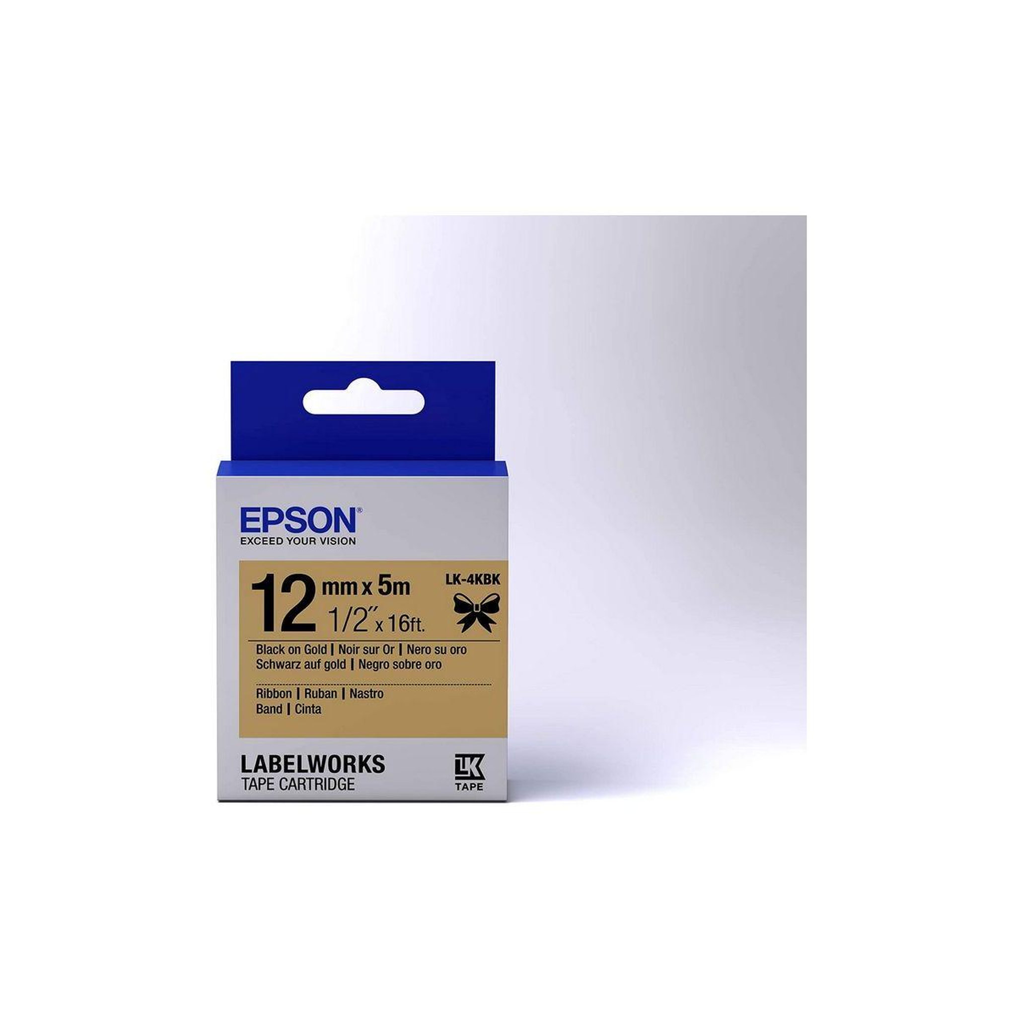 Voir la diapositive 2 : Epson Accessoire lk-4kbk noir et or 12mm sur 5m