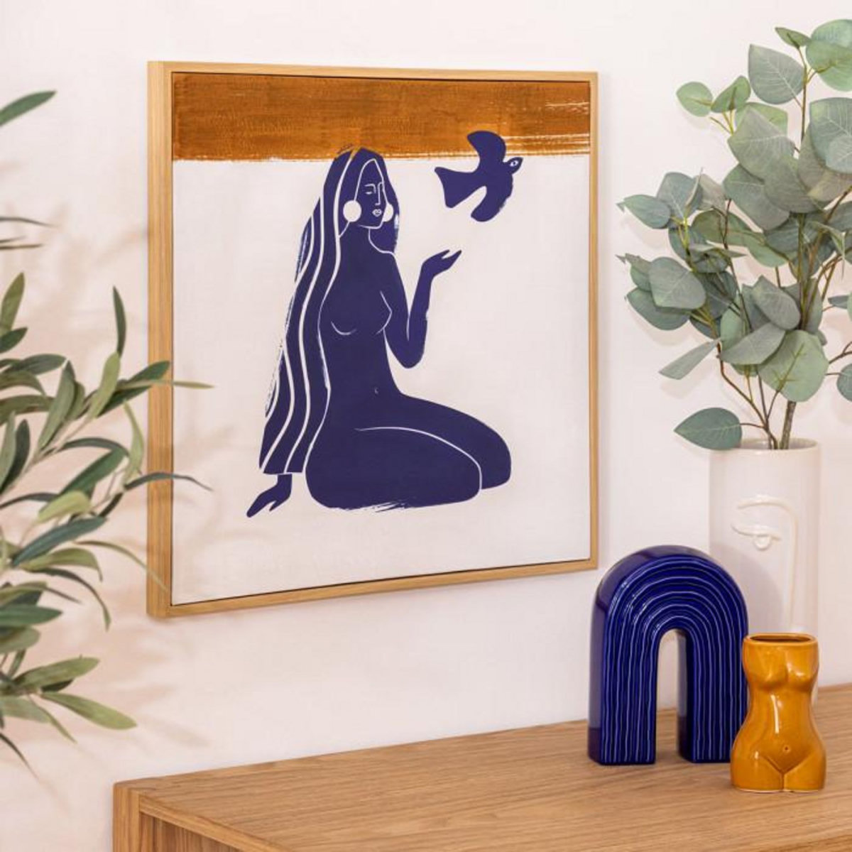 ATMOSPHERA Tableau Imprimé Déco  Melody  45x45cm Bleu