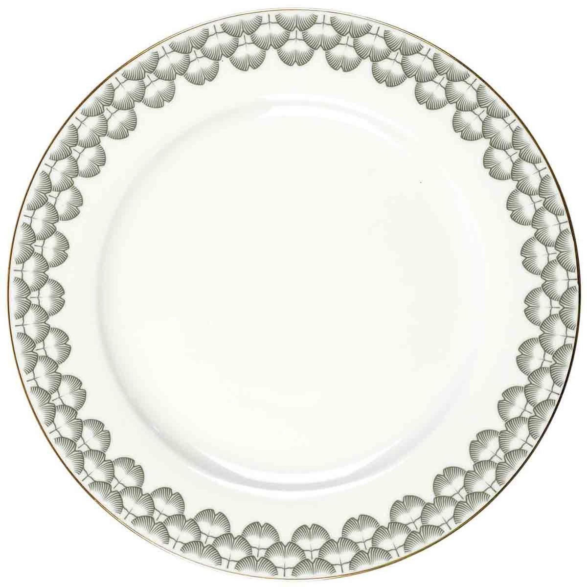 Paris Prix Lot de 6 Assiettes Plates  Ginkolo  26cm Blanc