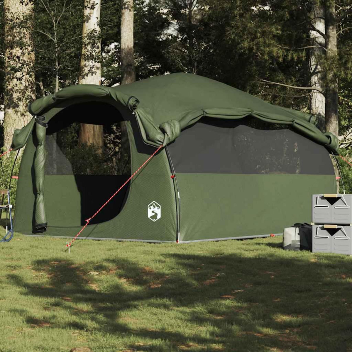 VIDAXL Tente familiale tunnel 6 personnes vert olive impermeable