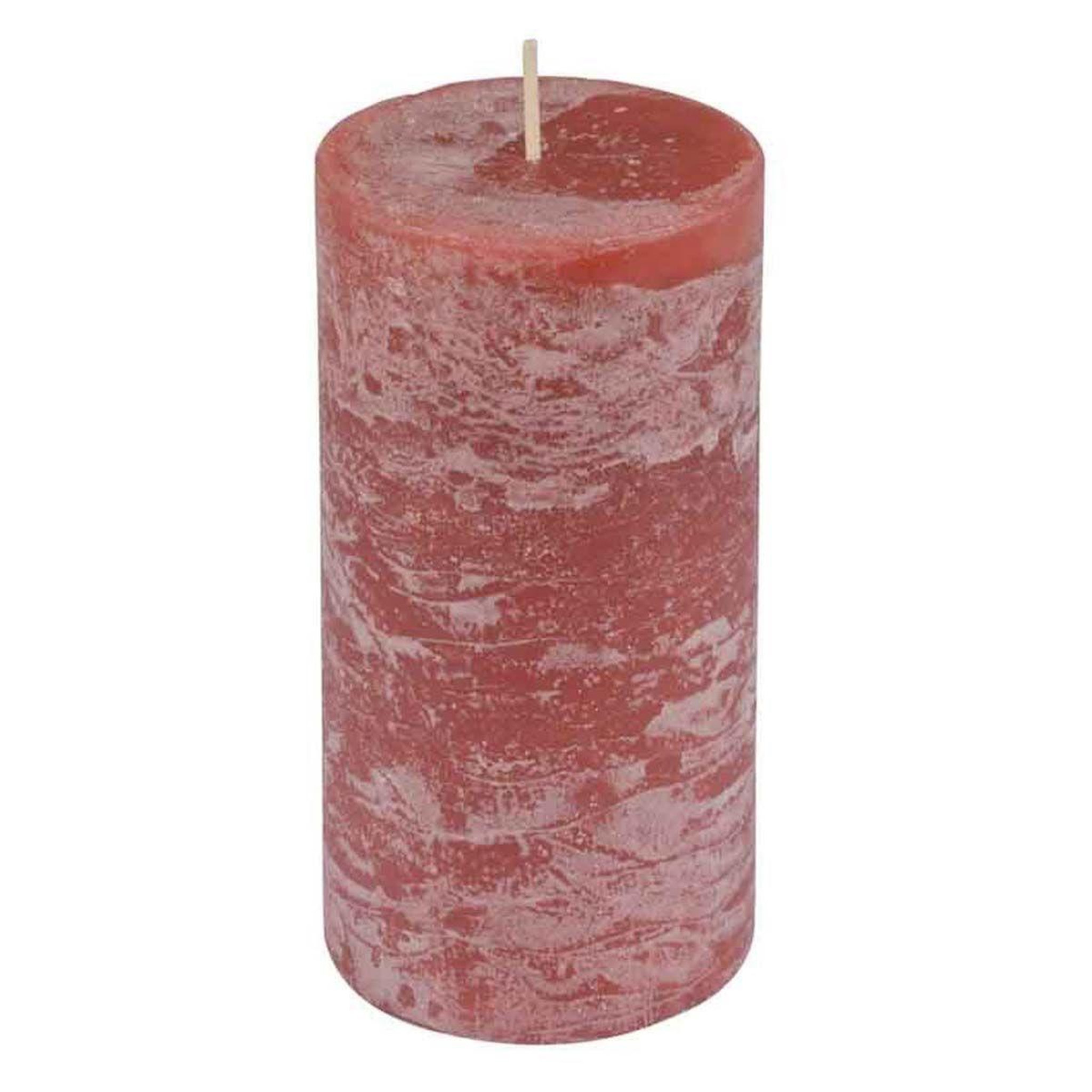 HOMEA Bougie pilier déco  rustique  10cm rose