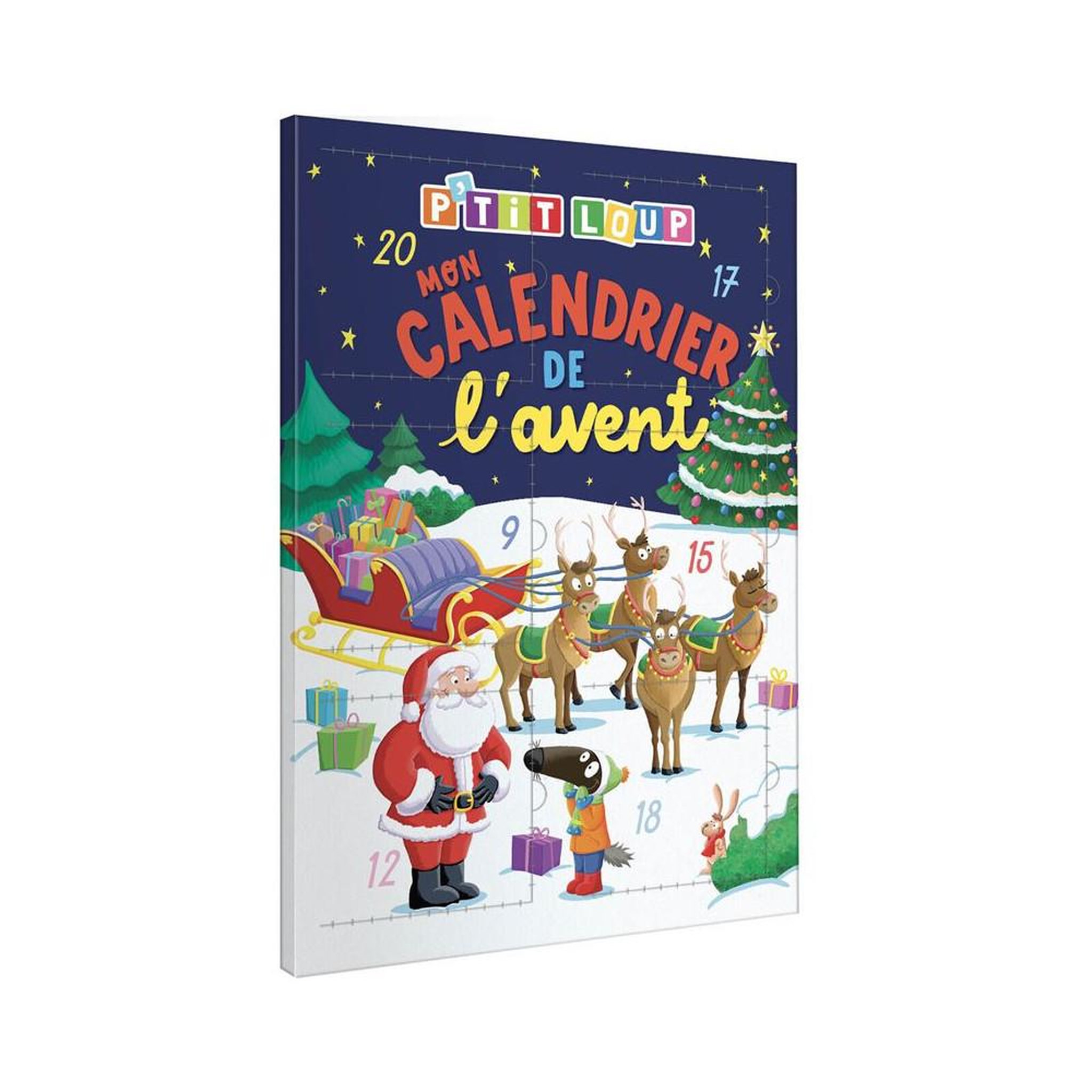 Editions Auzou Calendrier de l'Avent P'tit loup avec histoires, cherche et trouve et activités pour enfants (version papier)