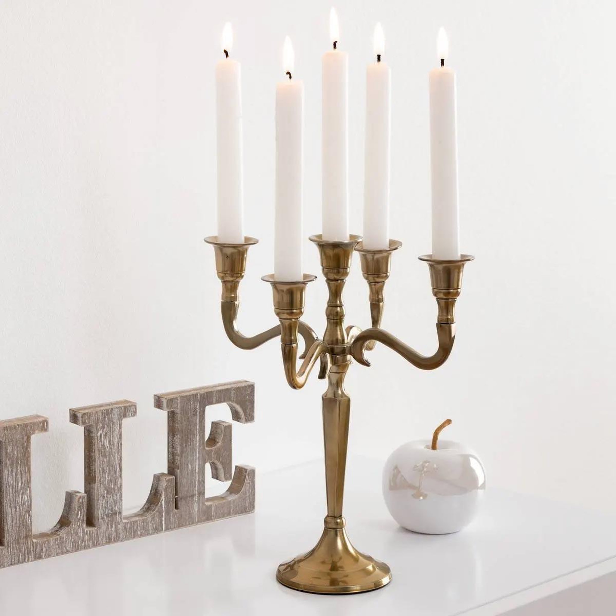 Voir la diapositive 2 : ATMOSPHERA Chandelier en métal 5 têtes  aristo  27cm or