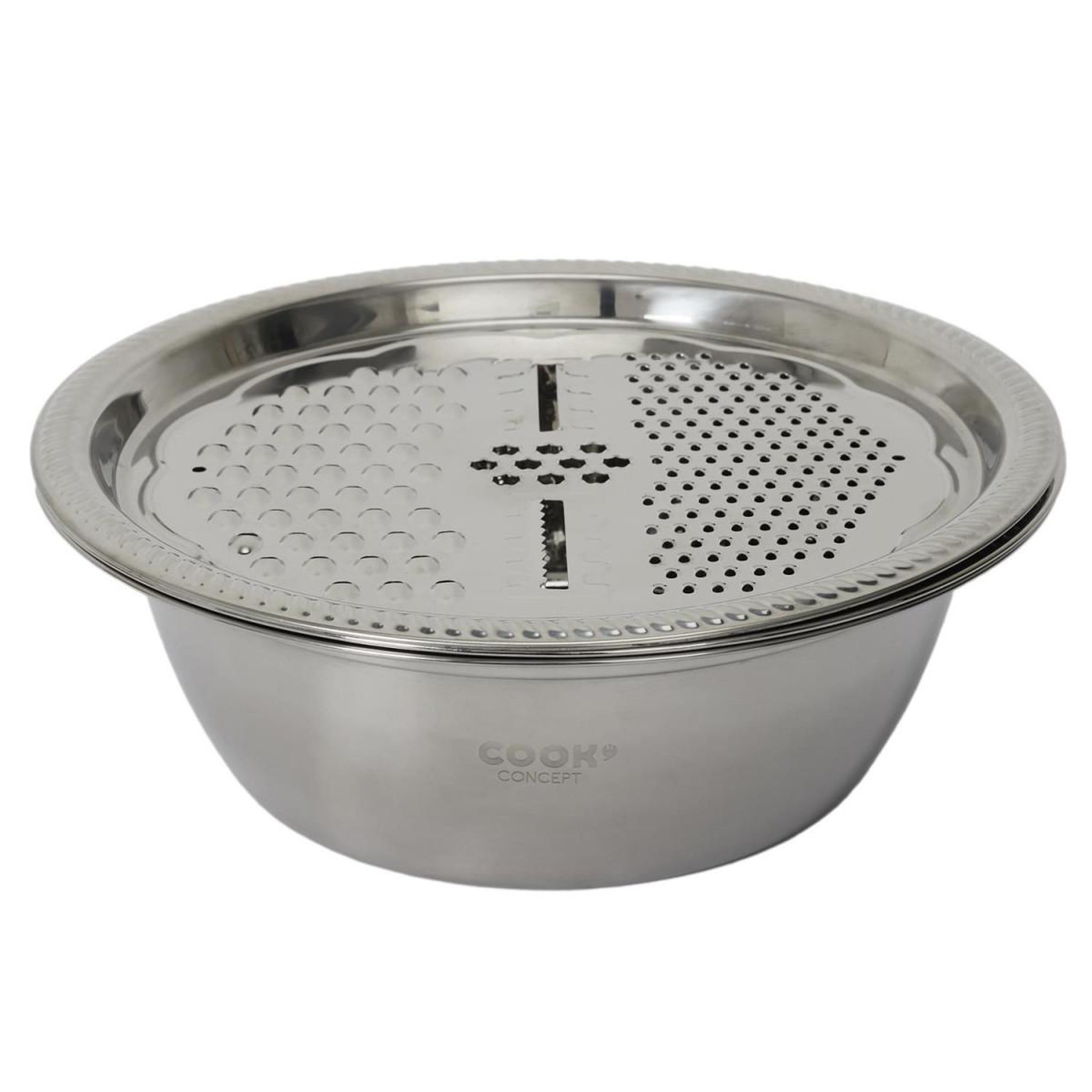 Voir la diapositive 3 : COOK CONCEPT Bol mélangeur  passoire & râpe  3,6l argent