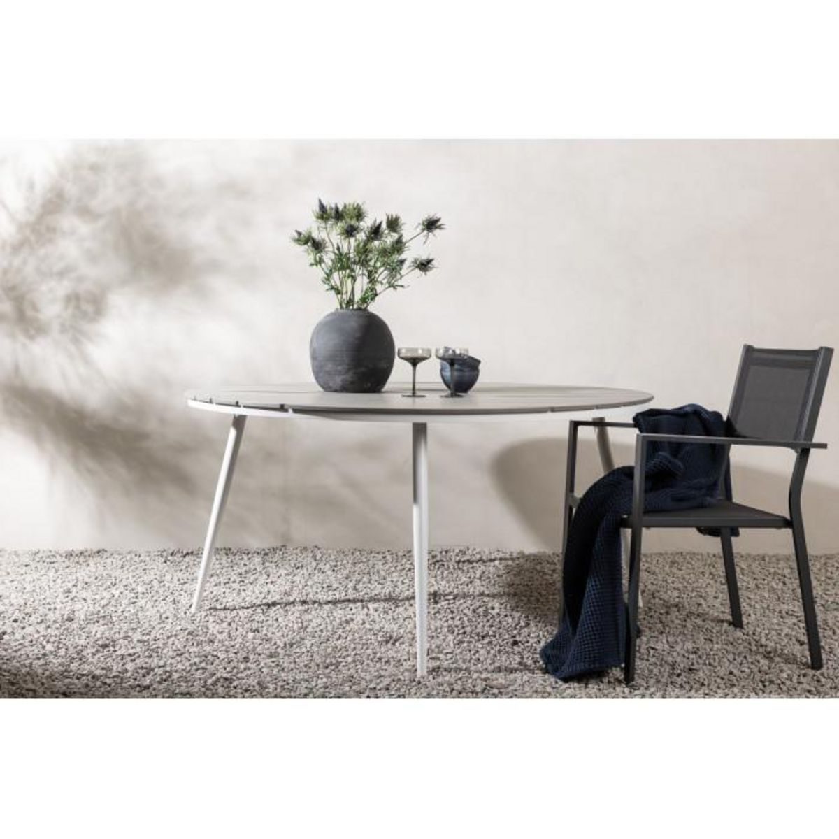 Paris Prix Table de Jardin Ronde  Break  150cm Gris