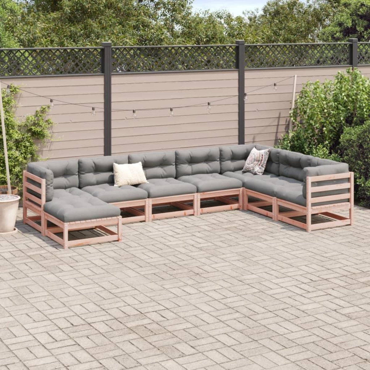VIDAXL Salon de jardin 8 pcs bois massif sapin de douglas