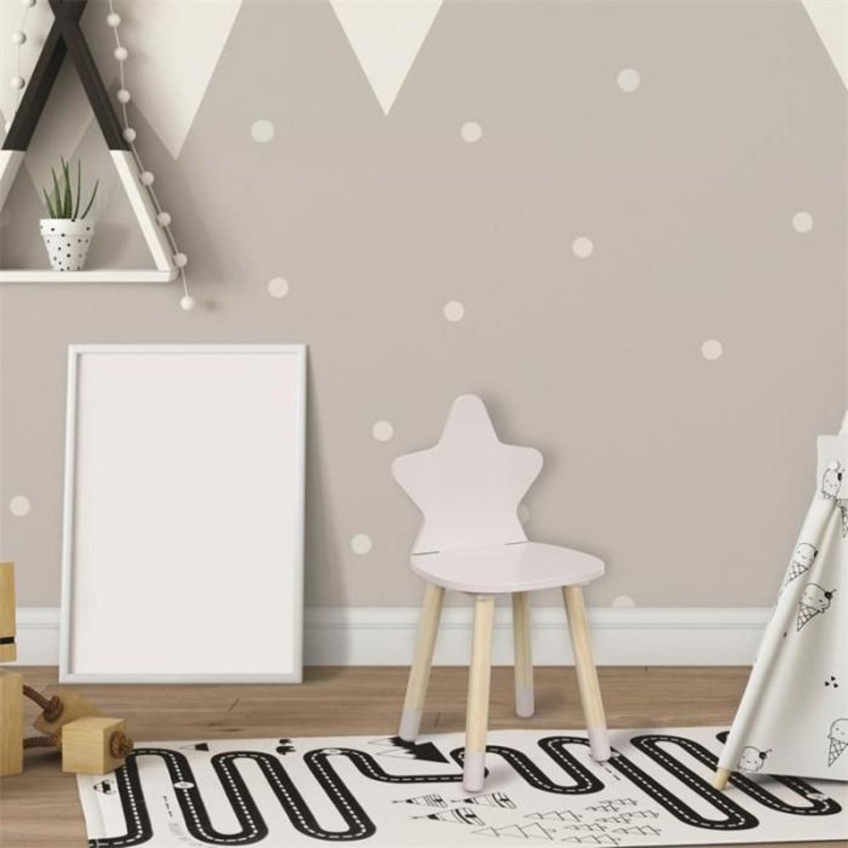 Paris Prix Chaise Enfant en Bois  Étoile  54cm Blanc