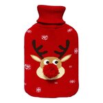 ATMOSPHERA Bouillotte de Noël  Tête de Renne  32cm Rouge