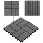 Voir la diapositive 4 : VIDAXL Carreaux de terrasse 22 pcs 30 x 30 cm 2 m^2 WPC Gris
