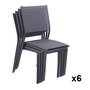 Lot de 6 chaises empilables textilène gris anthracite CLARA