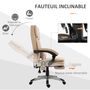Voir la diapositive 6 : VINSETTO Vinsetto Fauteuil de bureau direction massant hauteur réglable dossier inclinable repose-pied coussin lombaires revêtement synthétique beige