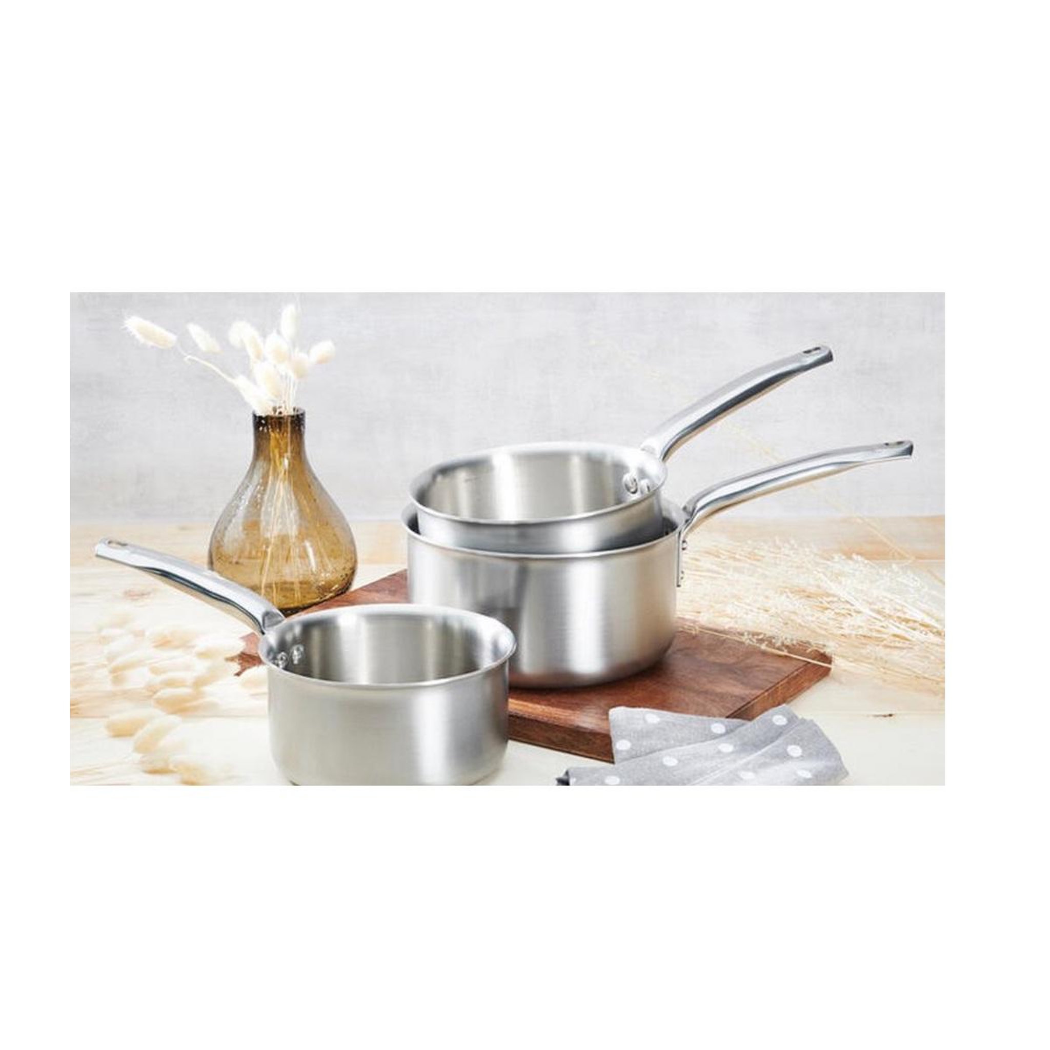 Voir la diapositive 3 : De buyer Série de 3 casseroles inox 16/18/20cm - 3601.03
