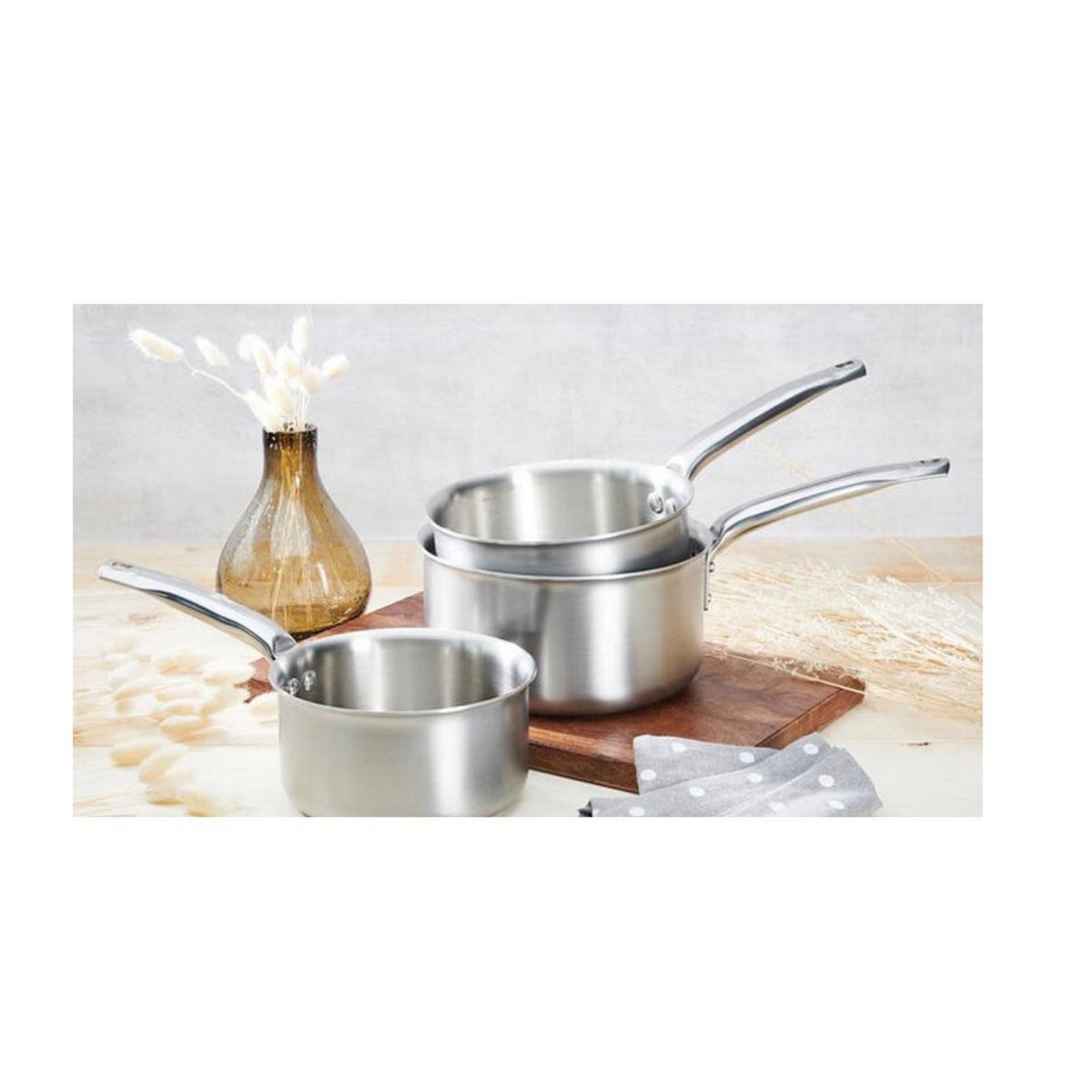De buyer Série de 3 casseroles inox 16/18/20cm - 3601.03