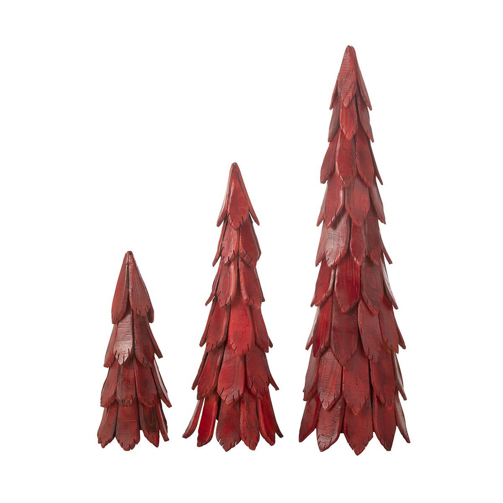 Voir la diapositive 3 : J-LINE Sapin de noël en bois  pieces  120cm rouge