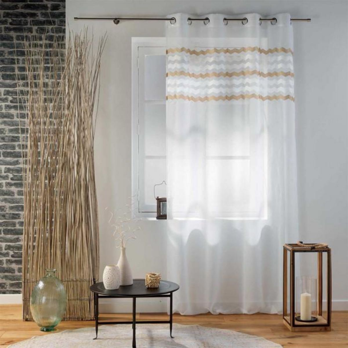 Paris Prix Rideau Voilage à Œillets  Sandina  140x280cm Lin