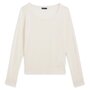 INEXTENSO Pull col rond blanc femme