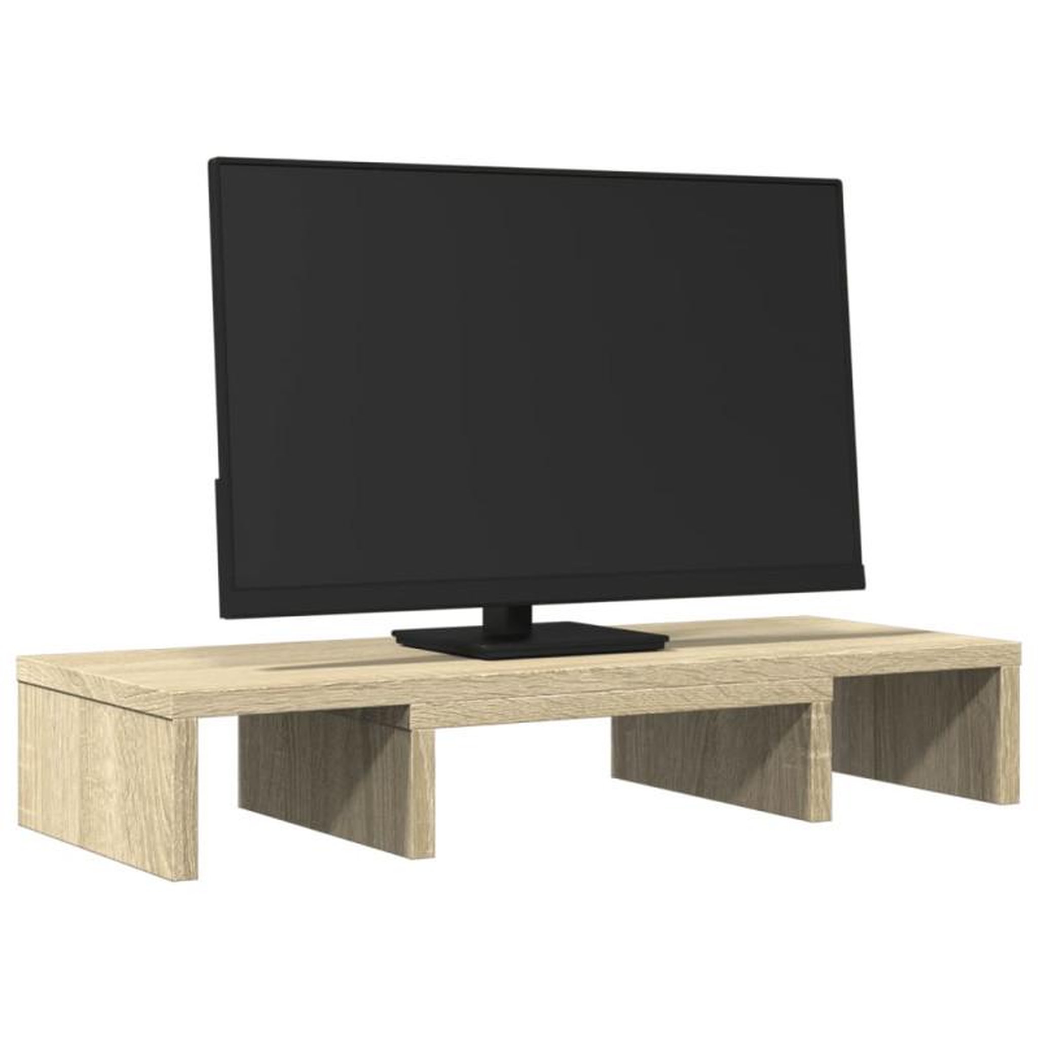 Voir la diapositive 3 : VIDAXL Support de moniteur réglable chêne sonoma bois d ingénierie
